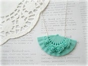 Image of Blue Floral Fan Necklace