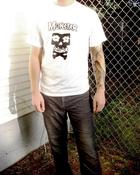 Image of Monstar clothing punk skully white shirt S/M/L **$5 SHIRT SALE**
