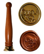 Image of 101 - 'Love' and heart design wax seal stamper