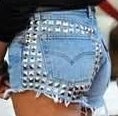 Image of CUSTOM PYRAMID STUDDED SHORTS