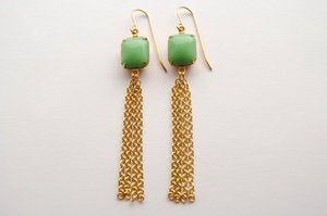 Mint Green & Gold Earrings