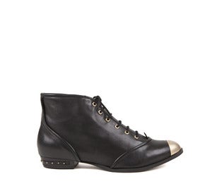 Image of Miista Gabriela Black Gold Toe Ankle Boots HALF PRICE
