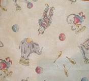 Image of 4 Yards Elephant and Clown Nursery Fabric