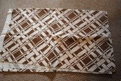 Image of 1.8 Yards Chocolate Brown and Ivory Linen Trellis