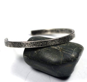 Image of Sterling Cuff Bracelet - Pebbles
