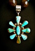 Image of N1801 Bronzite stone with turquoise spacers with pendant