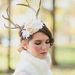 Image of Antler Mini Hat by Fine & Fleurie in White Ivory and Gold Mix Festive and Whimscal