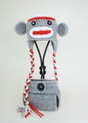 Image of Sock Monkey beanie with Diaper Cover