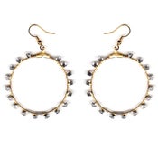 Image of SILVER SWAROVSKI MED SIZE HOOP