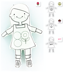 Image of DIY CUT + SEW + COLOR DOLL