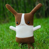 Image of Flat Bonnie Dutch Bunny Plush - Brown & White (Classic 12") Handmade