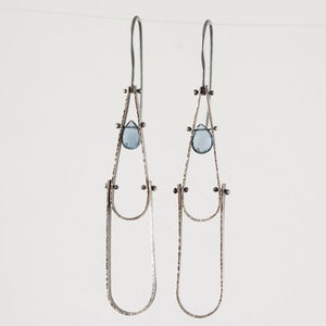 Image of Christine Simpson Double Teardop Earrings with Blue Topaz