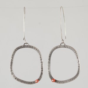 Image of Tova Lund Textured Earrings with Orange Bead