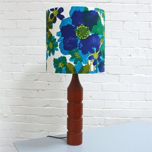 Image of Tall Vintage Teak Table Lamp Base 