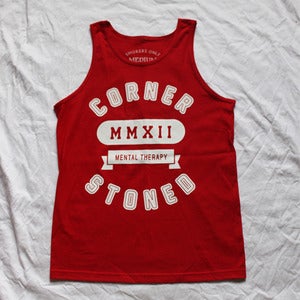 Corner Stoned tank top wh/red