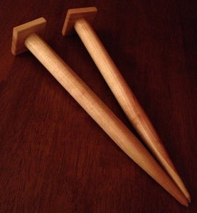 Image of Made In Maine Certified: Heirloom Quality Handmade Cherry Size 50 25 mm Knitting Needles