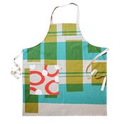 Image of apron in tartan peacock