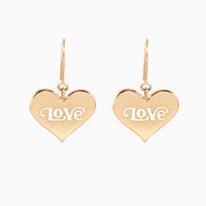 Image of Love Heart Earrings | Golden - 79% OFF