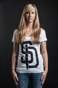 Image of Stab Diego V-Neck (White w/Black)