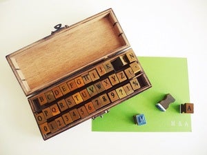 Image of Small Alphabet Rubber Stamp Set