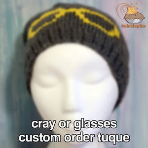 Image of CRAY or Glasses Handmade Tuque by Twinklepies - CUSTOM ORDER