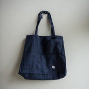 Image of linen market bag -navy