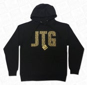 Image of JTG Logo Gold Leopard Print Hoodie [Black]
