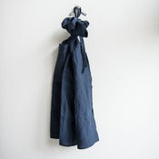 Image of linen half apron navy