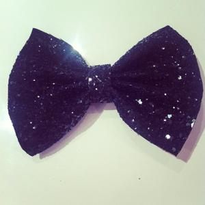 Image of Black Glitter Hair Bow