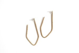 Image of Brass Geometric Hoop 1B66 