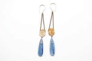 Image of Kyanite slice earrings 1B68