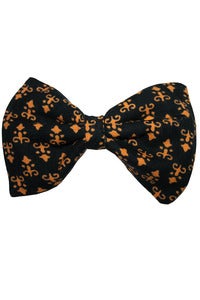 Image of Handmade Black and Gold Print Hair Bow Clip