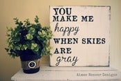 Image of Handpainted Canvas "You make me happy" 12x12