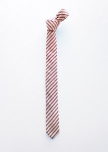 Image of red cotton stripes tie