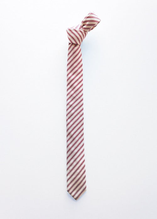 Image of red cotton stripes tie