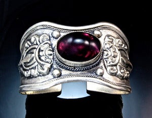 Image of "Indira" - Amethyst Tibetan Style Cuff Bracelet