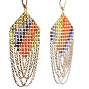 Image of Bright Abstract Swagged Mesh Earrings