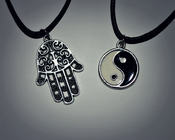 Image of Hamsa & Yin Yang Neckalce Duo 