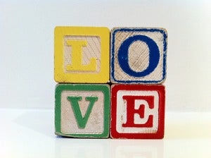 Image of VINTAGE WOODEN LOVE BLOCKS
