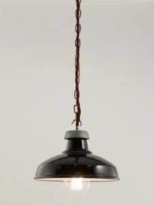 Image of GLOSS BLACK ENAMEL | old style kitchen shade | SMALL