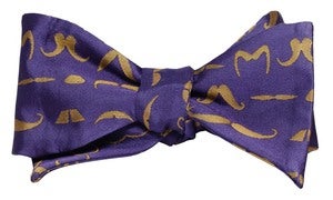 Image of Purple and Gold Great Moustache Bow Tie