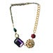 Image of Ella round emerald and pearl brooch gem necklace
