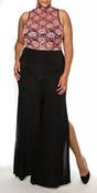Image of Coral Lace Double Split Jumpsuit Plus Size