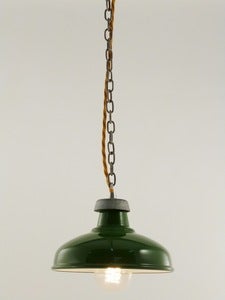 Image of GREEN ENAMEL |old style kitchen shade | SMALL