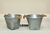 Image of Metal Bucket with Rope Handles - Newborn Infant - Photography Prop