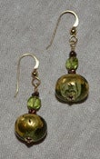 Image of Italian Green Glass w/ chocolate seed Pearls