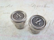 Image of Monogram Cufflinks - Antiqued Pewter