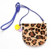 Image of NEW Cheetah Blue Strap Largeish Leather Locket Handbag!