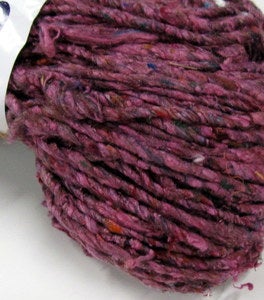 Image of CLOSEOUT: Overdyed Reclaimed Pulled Silk Yarn: Magenta