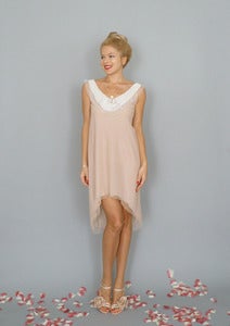 Image of Paris: A-line tulle sheath dress with vintage pearl applique...